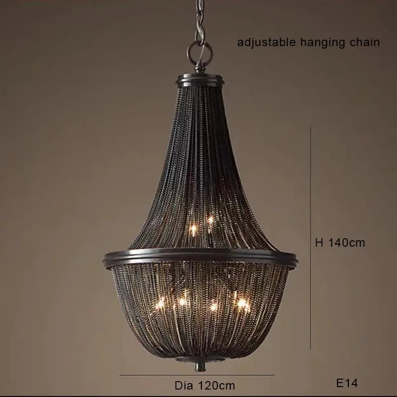 Black American Tassel Ceiling Chandelier — alternate product view 8