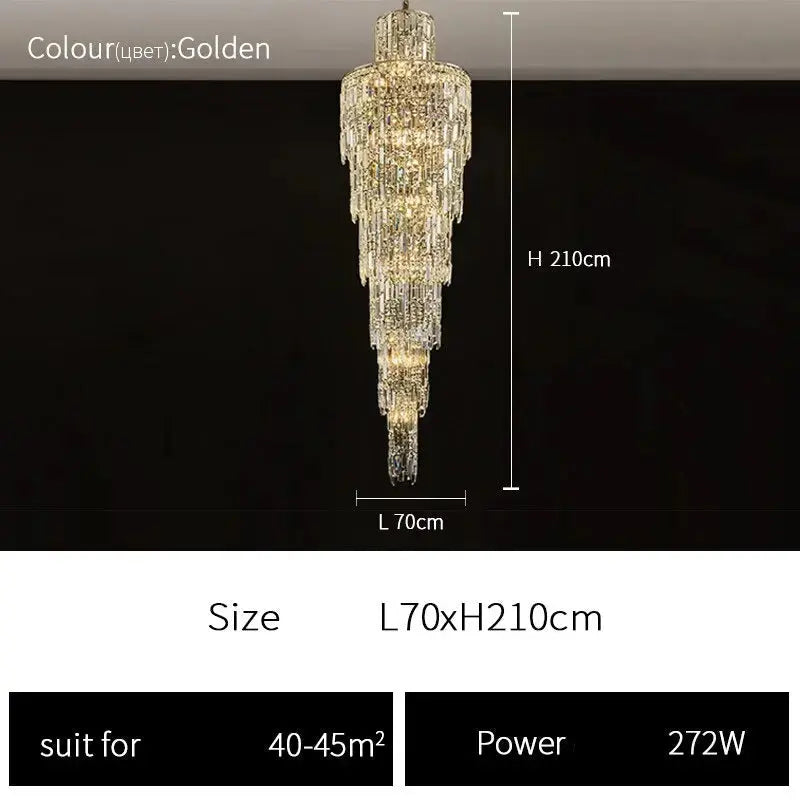 Rotating Staircase Crystal Chandelier — alternate product view 10