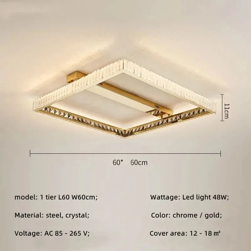 Luxurious Crystal LED Ceiling Chandelier — alternate product view 5