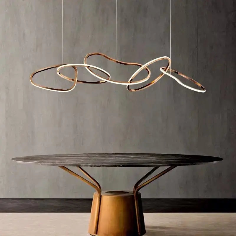 Modern Rose Gold LED Chandelier — alternate product view 4