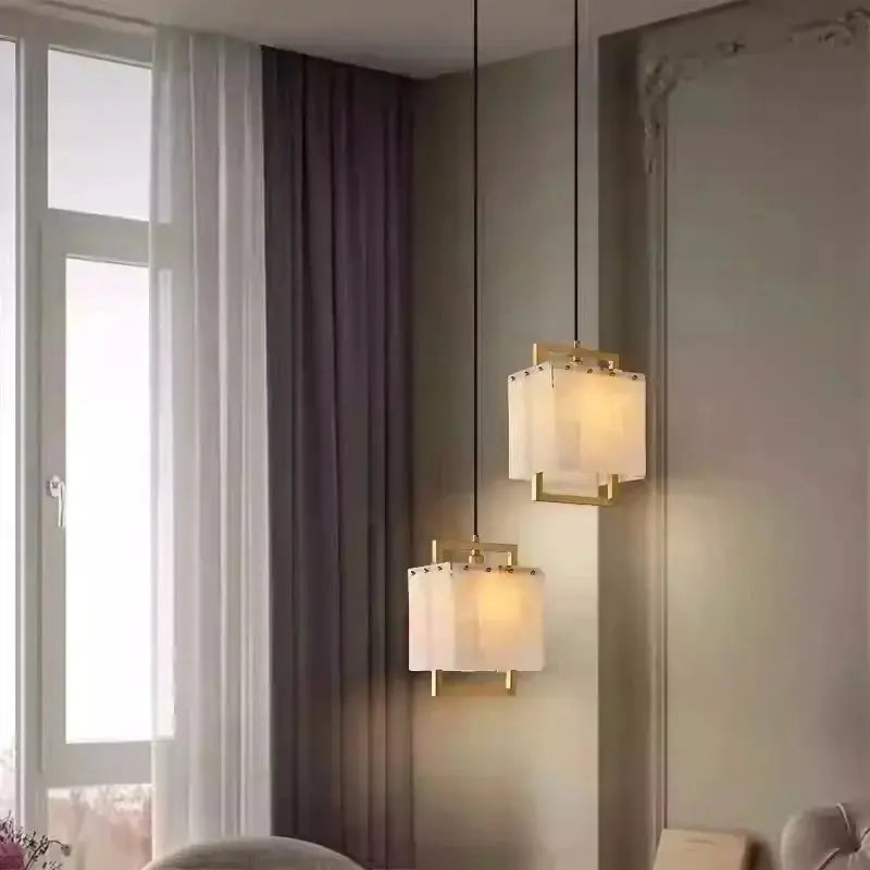 Modern Marble Chandelier Rectangle Pendant — alternate product view 3
