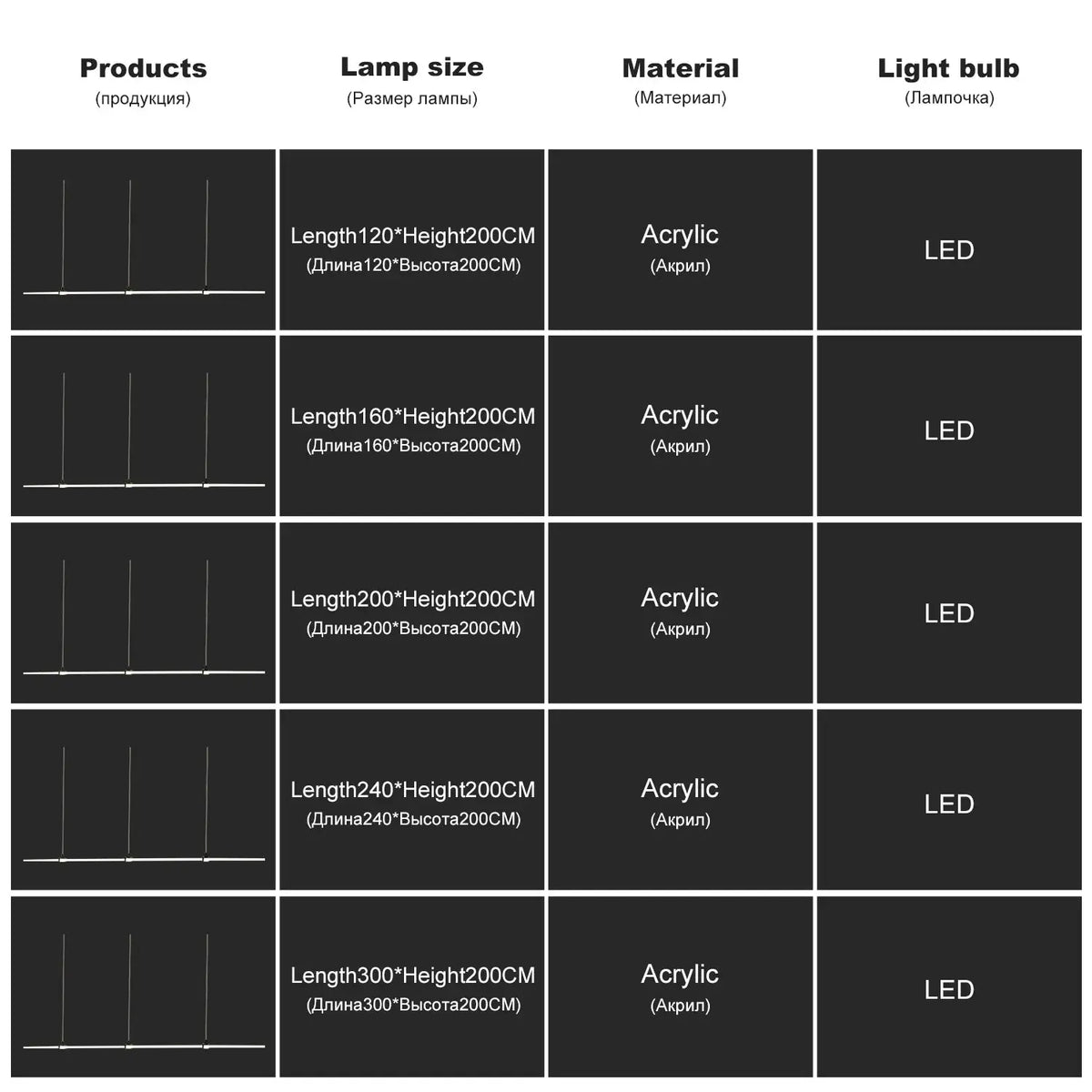 Long Strip Post Modern Lighting — alternate product view 5