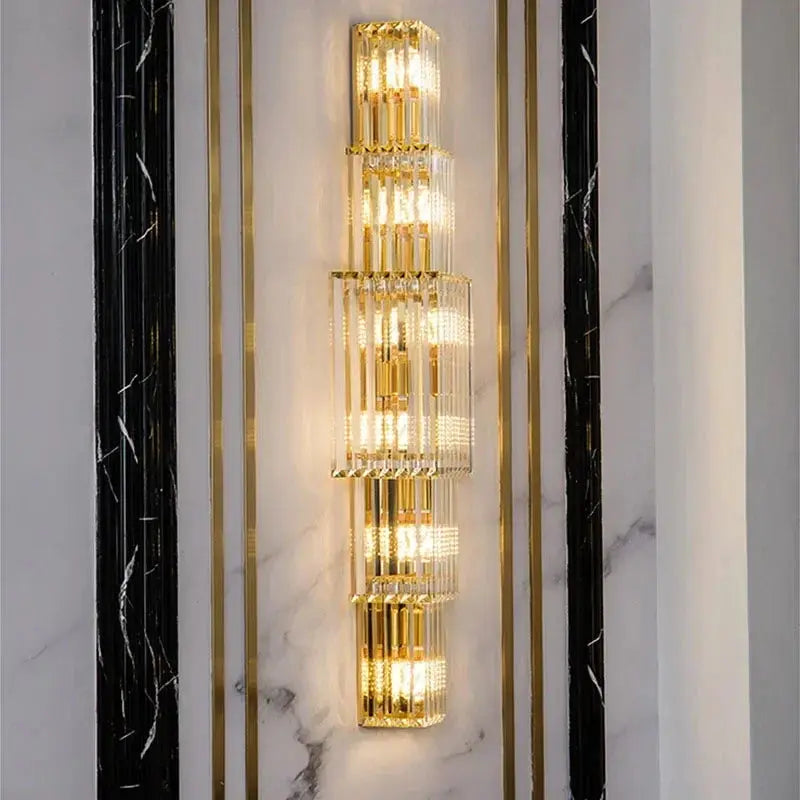 Luxury Hotel Lobby Crystal Large Wall Lamp — alternate product view 3