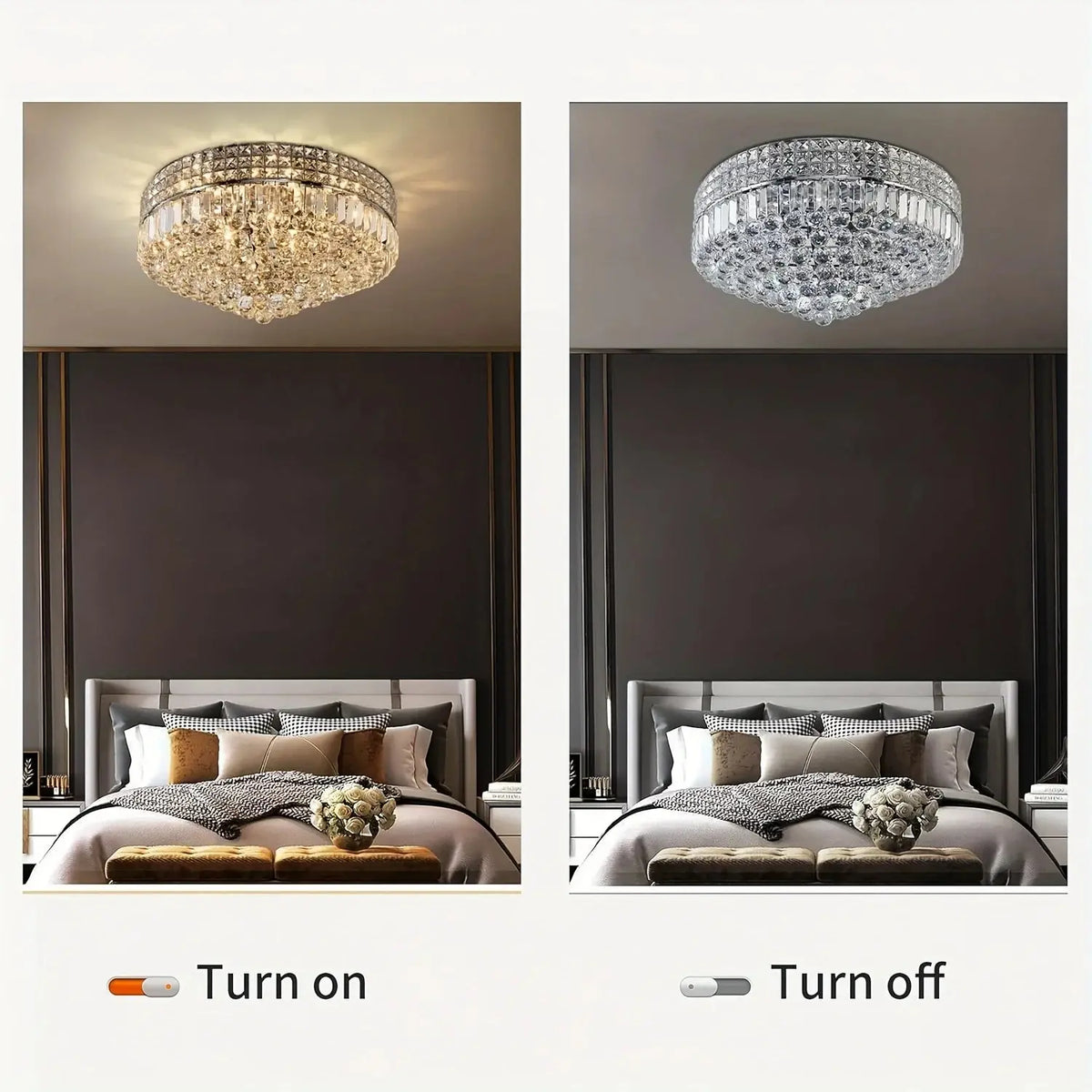 Modern Round Crystal Ceiling Light Fixture — alternate product view 3
