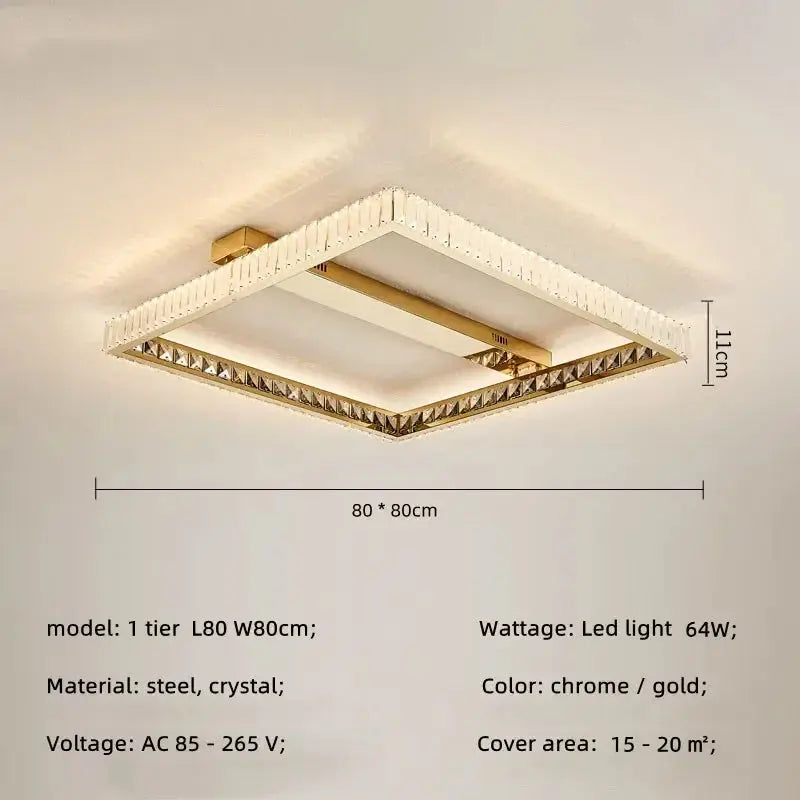 Luxurious Crystal LED Ceiling Chandelier — alternate product view 9