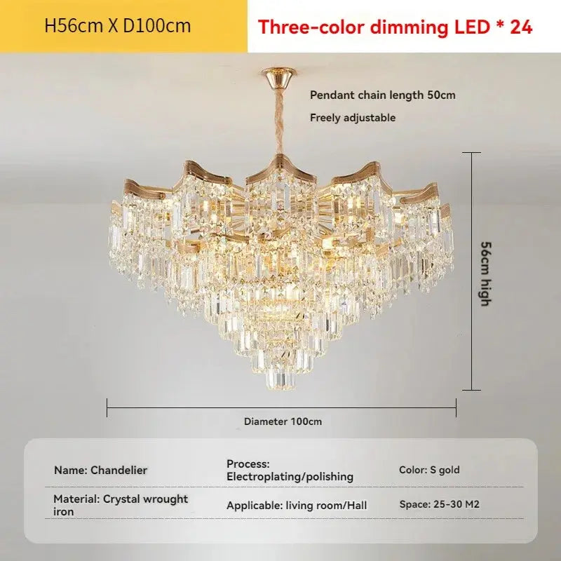 Modern Luxury Stairs Large Crystal Chandeliers — alternate product view 8