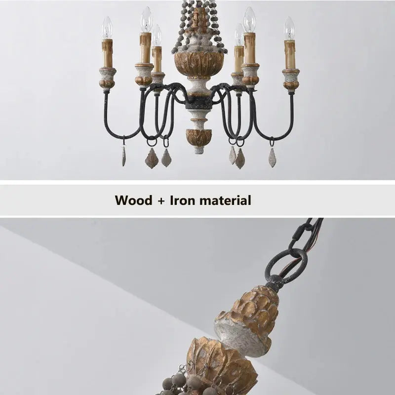 Wooden Farmhouse Chandelier — alternate product view 3