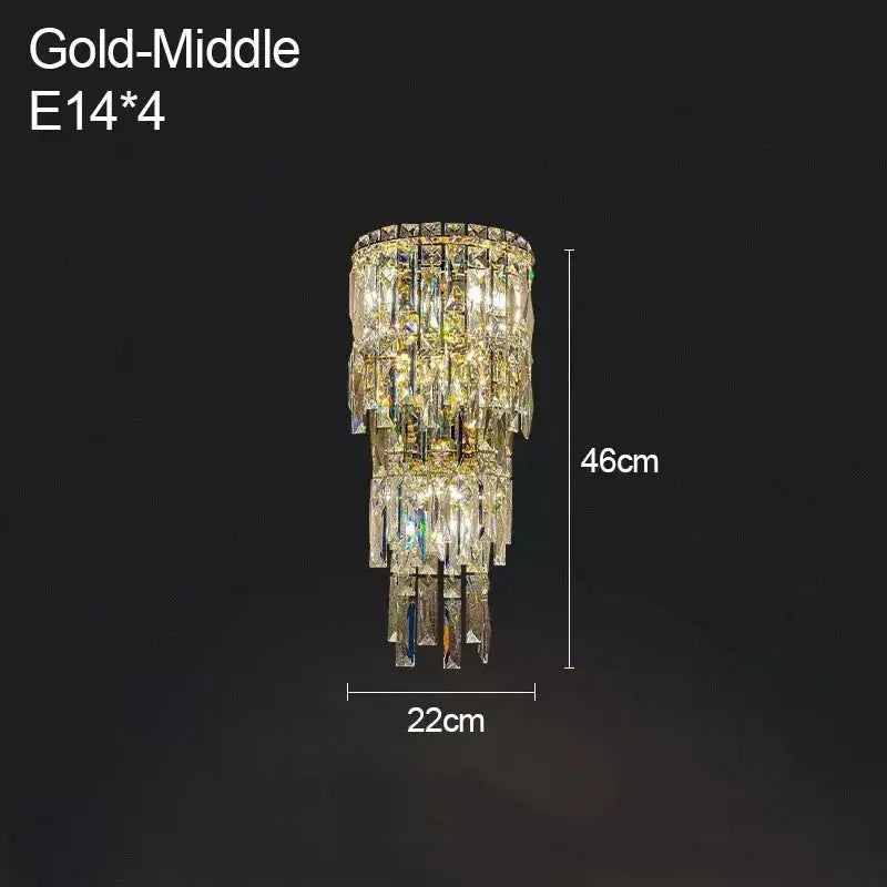 Hotel Lobby Corridor Crystal Wall Lamp — alternate product view 9