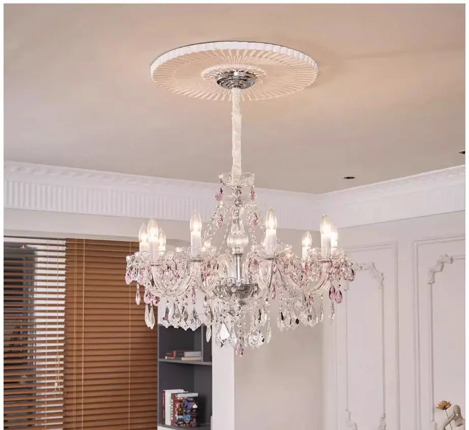 Pink Crystal Chandelier — alternate product view 2