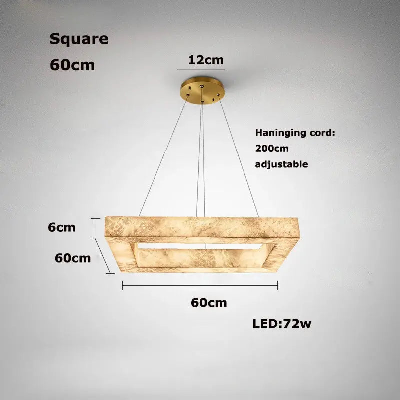 Luxury Marble Lighting Square Chandeliers — alternate product view 19
