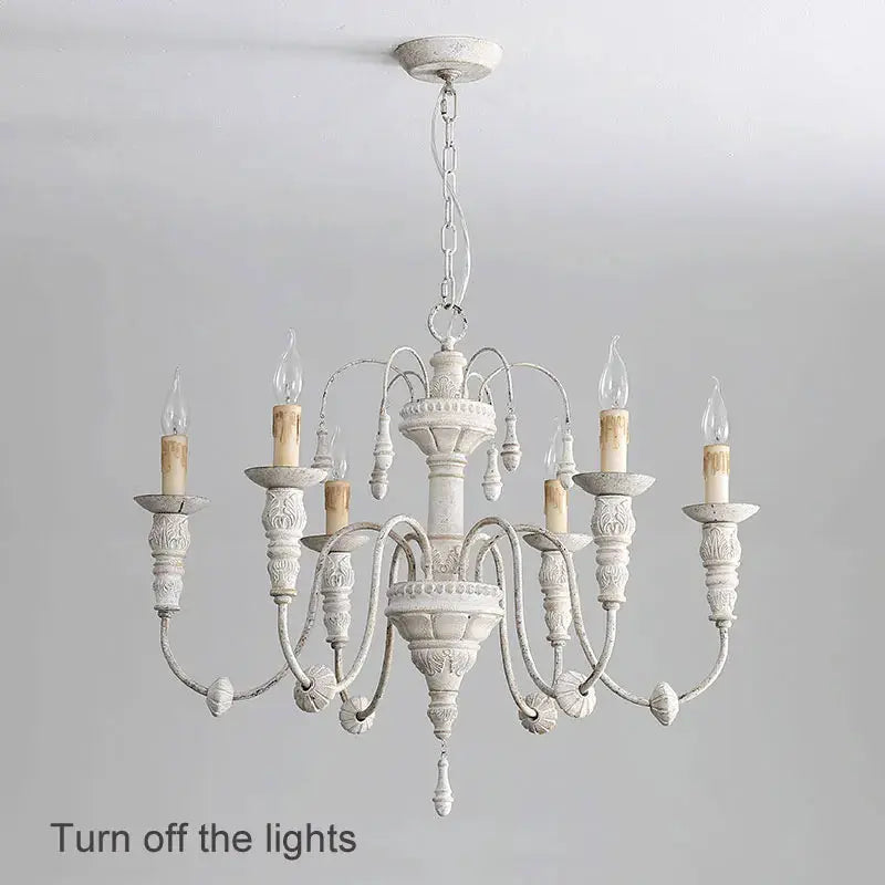 French Restaurant White Vintage Chandelier — alternate product view 2
