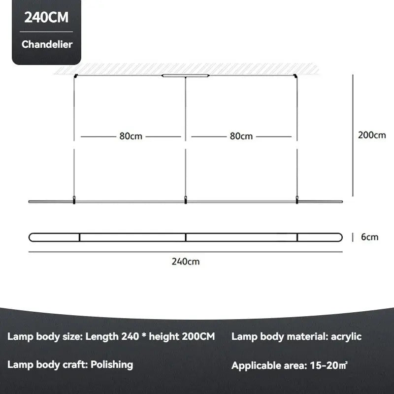 Long Strip Post Modern Lighting — alternate product view 7