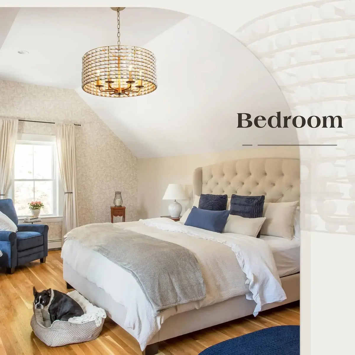 Boho Wood Farmhouse Chandelier — alternate product view 2