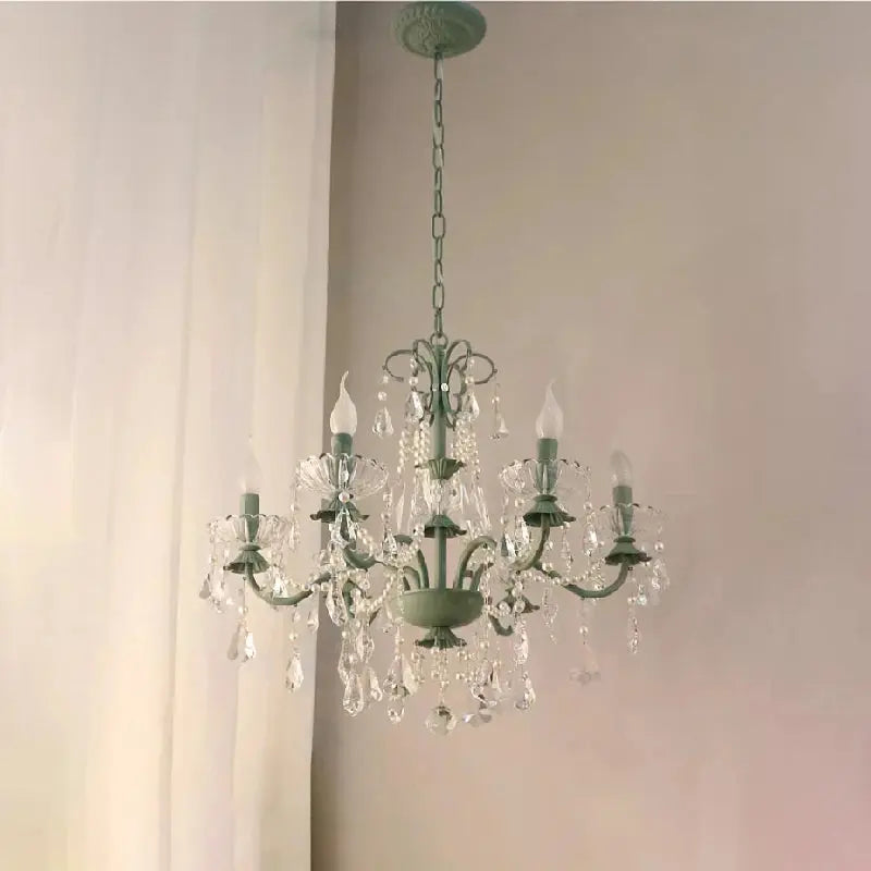 Crystal Green Glass Chandeliers — alternate product view 3