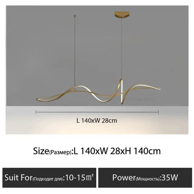 Ribbon Shape Design LED Chandelier — alternate product view 12