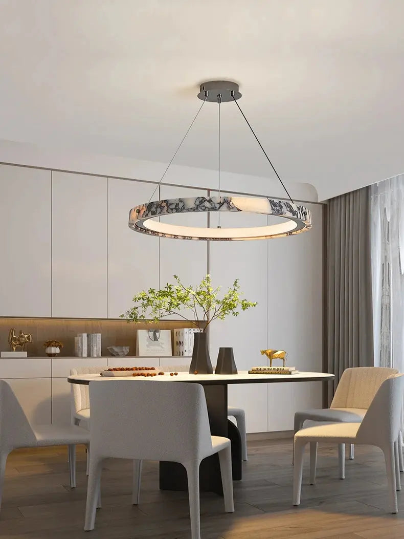 Italian Style Marble Ring Bedroom Chandelier — alternate product view 1