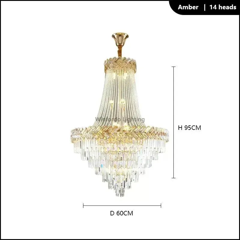 2025 Luxury Duplex Villa Crystal Chandelier — alternate product view 8