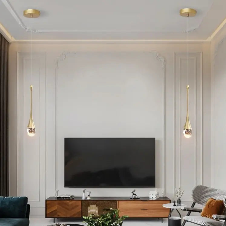 Luxury Crystal Staircase Chandelier | Modern Long Hanging LED Foyer Light — alternate product view 6