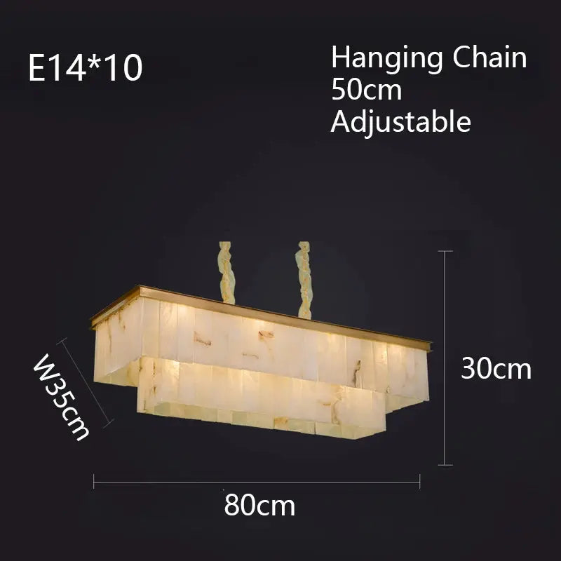 New Square Natural Marble Chandeliers — alternate product view 6