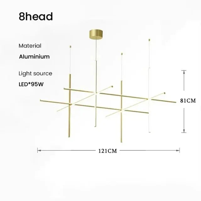 Nordic Minimalist Italian Tube Chandeliers — alternate product view 16