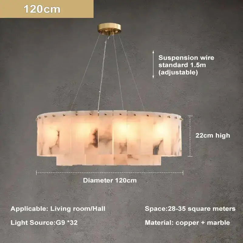 Luxury Nordic Natural Marble Chandelier — alternate product view 12