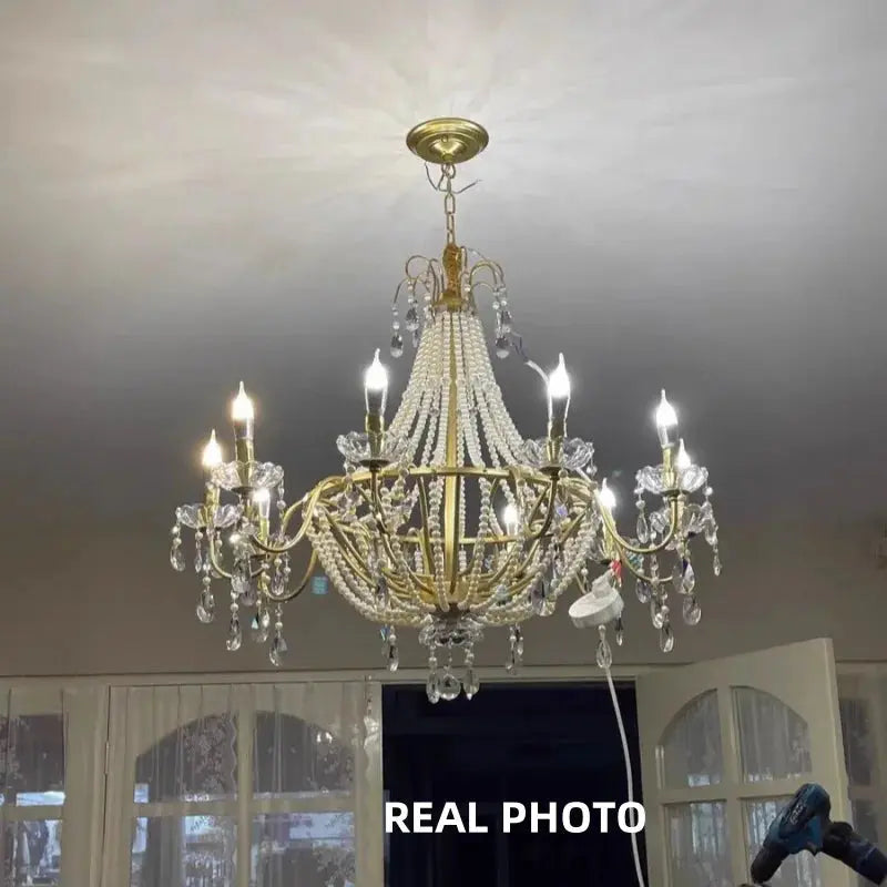 French Design Pearl Crystal Chandelier — alternate product view 6