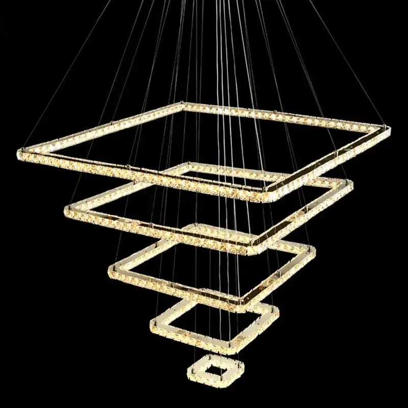 Modern Crystal Square Pendant Light — alternate product view 2