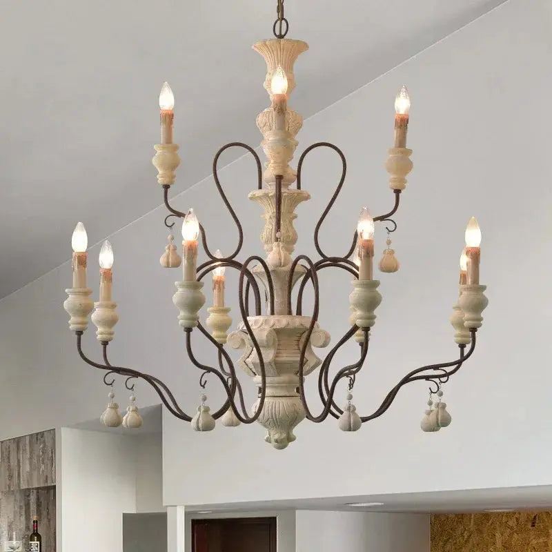 Classic Franch Wood Chandelier — alternate product view 3