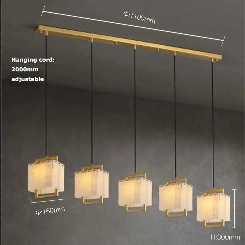 Modern Marble Chandelier Rectangle Pendant — alternate product view 8