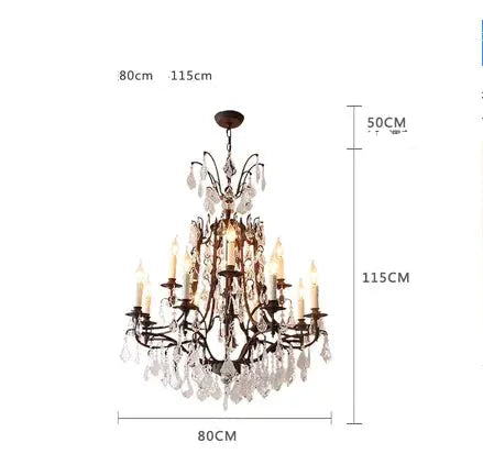 French Stairwell Villa Retro Chandelier — alternate product view 7