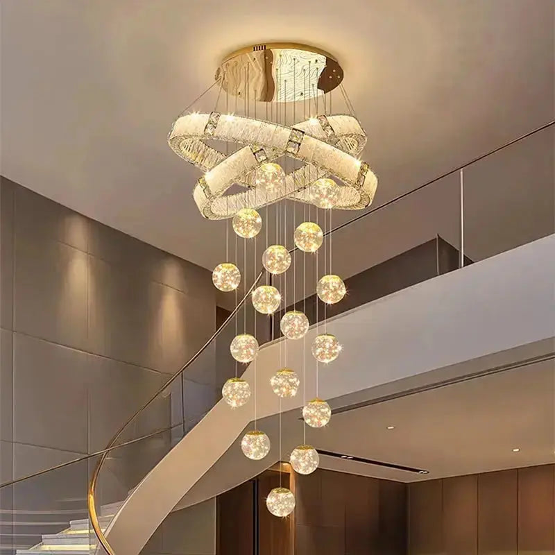Modern Home Decor Led Staircase Chandeliers — alternate product view 5