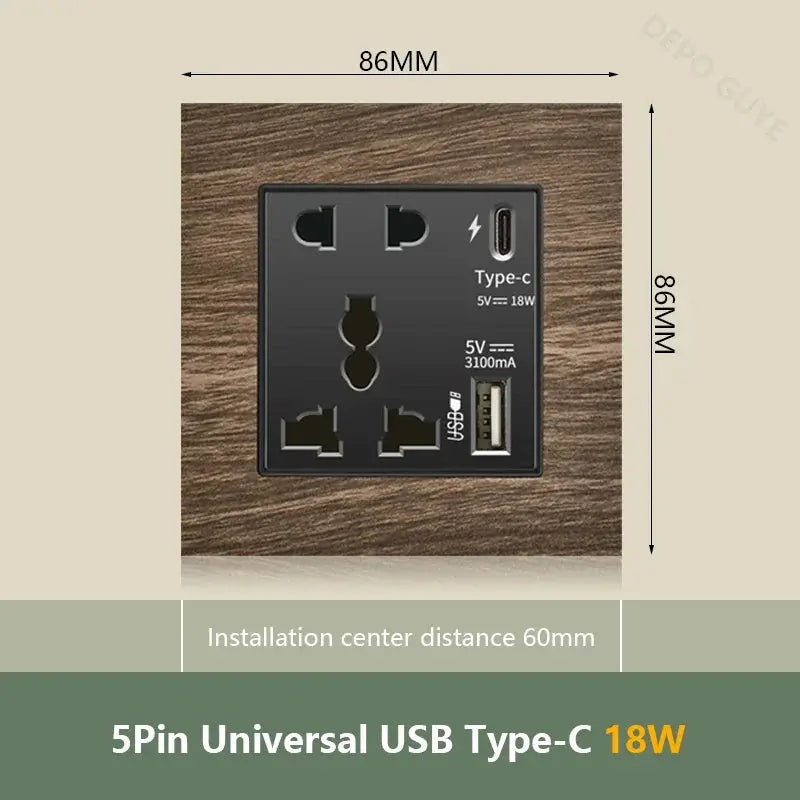 UK Wall Electrical Outlet with USB Charger — alternate product view 16