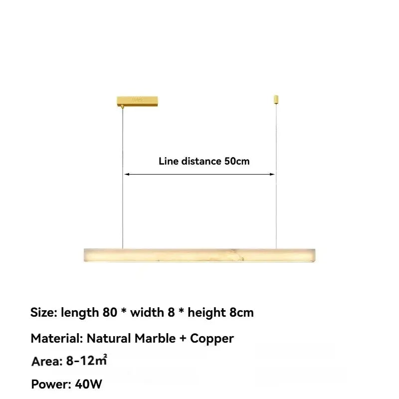 Natural Marble Alabaster Linear Chandelier — alternate product view 7