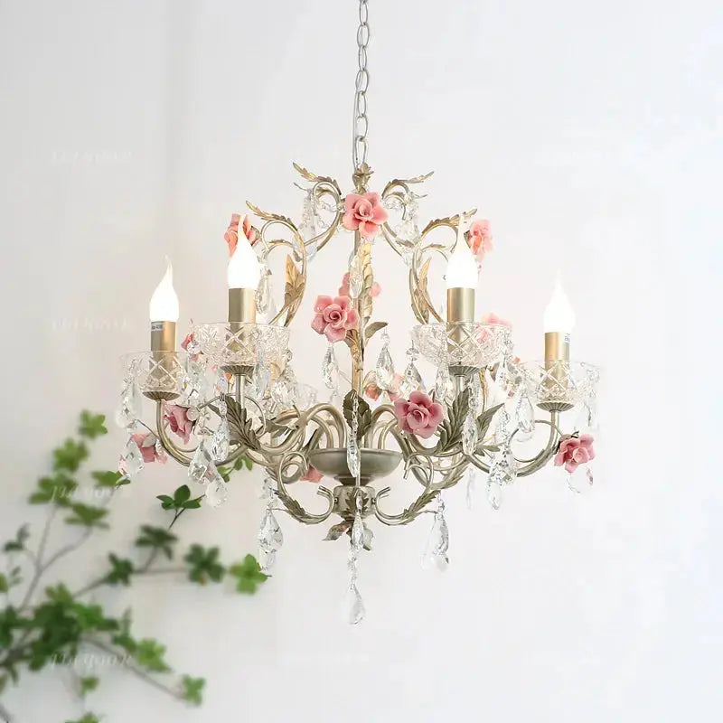 Crystal Flower French Chandelier — product view