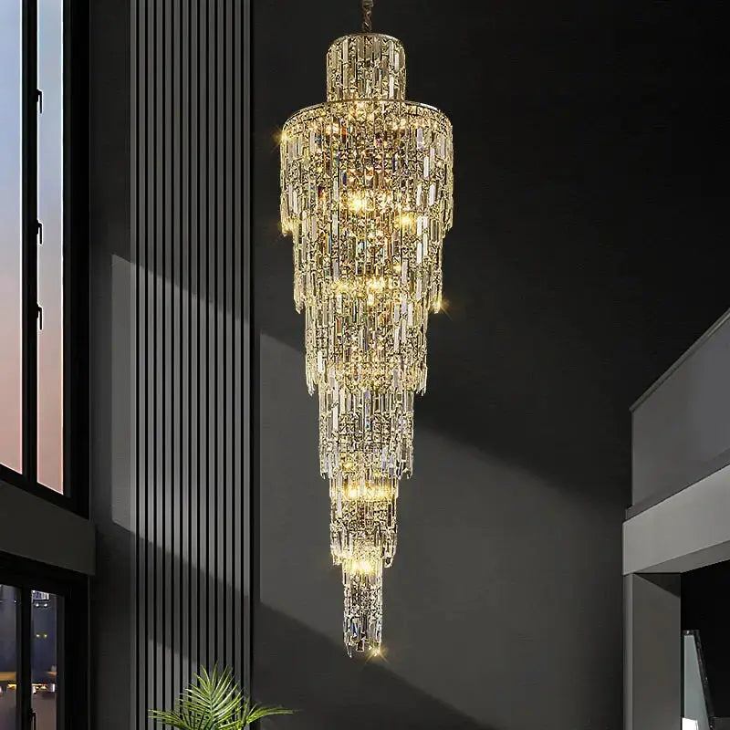 Rotating Staircase Crystal Chandelier — alternate product view 4