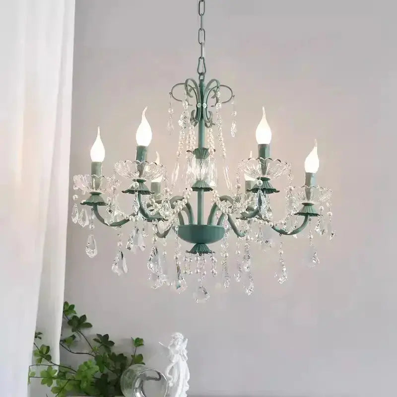 Crystal Green Glass Chandeliers — product view