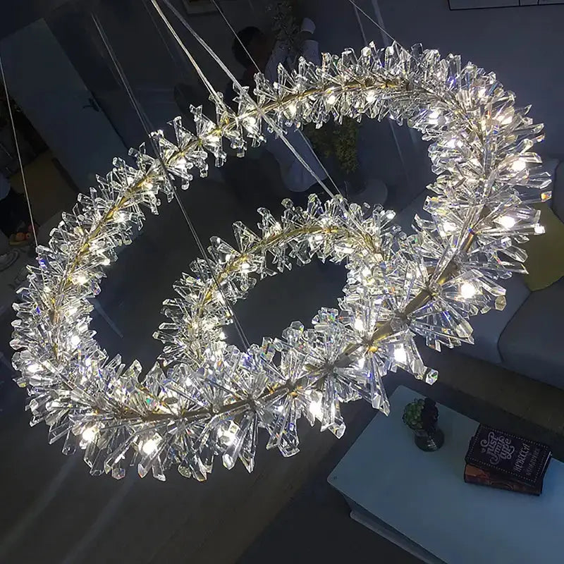 Modern Crystal Flower Pendant Chandelier — alternate product view 5