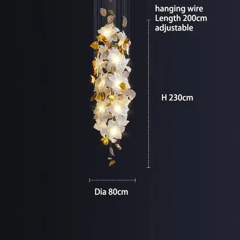 Duplex Villa Designer Flower Shaped Luxury Chandelier — alternate product view 10