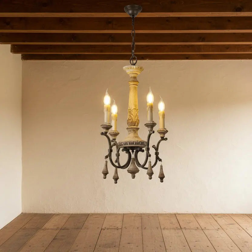 Entryway Retro Wooden Chandelier — alternate product view 4