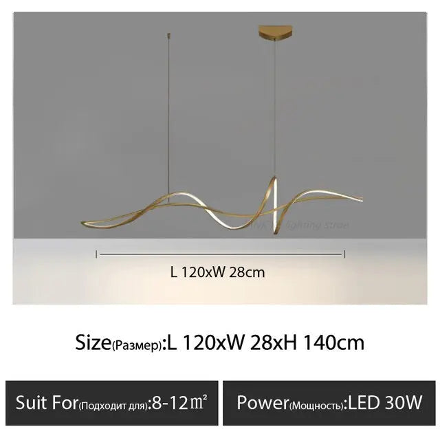 Ribbon Shape Design LED Chandelier — alternate product view 11