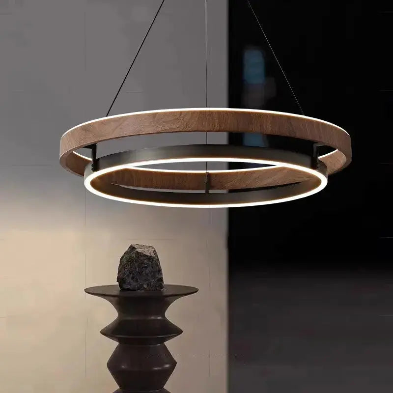 Designer Modern Wood Grain Pendant Light — alternate product view 4