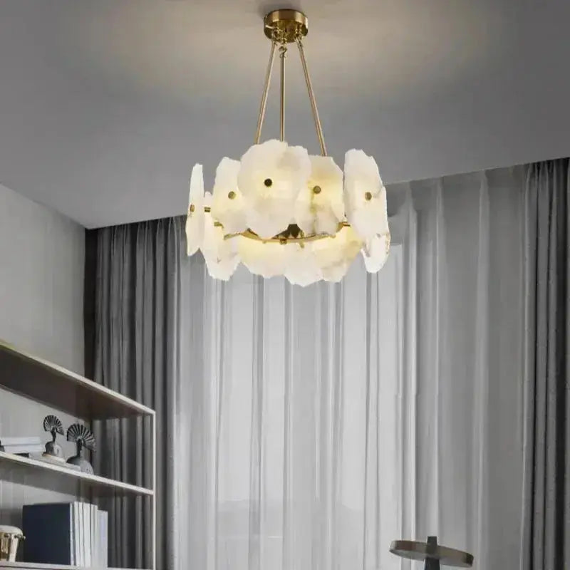 Round Ceiling Marble Chandelier — alternate product view 2