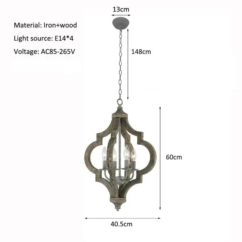Wood Rural French Pendant Lamps — alternate product view 4