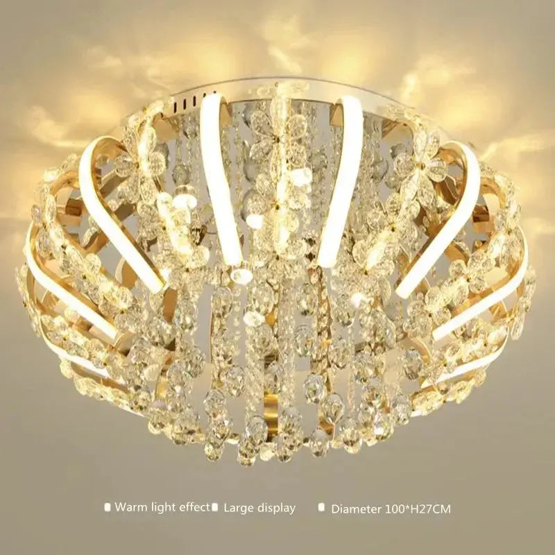 Modern Minimalist Crystal LED Ceiling Light — alternate product view 4