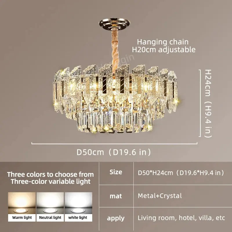 Crystal Hanging Living Room Chandelier — alternate product view 10