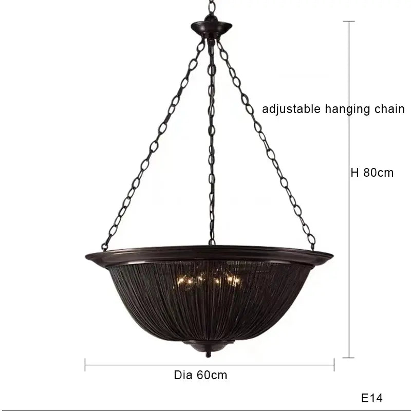 Black American Tassel Ceiling Chandelier — alternate product view 10