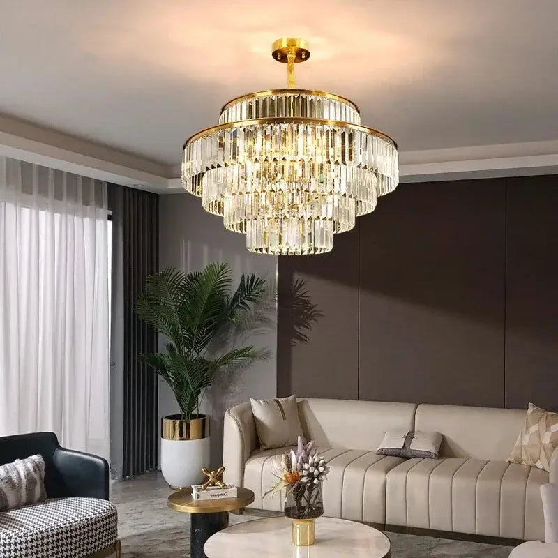 Modern Crystal Chandelier Villa Bedroom Round Lamp — alternate product view 3