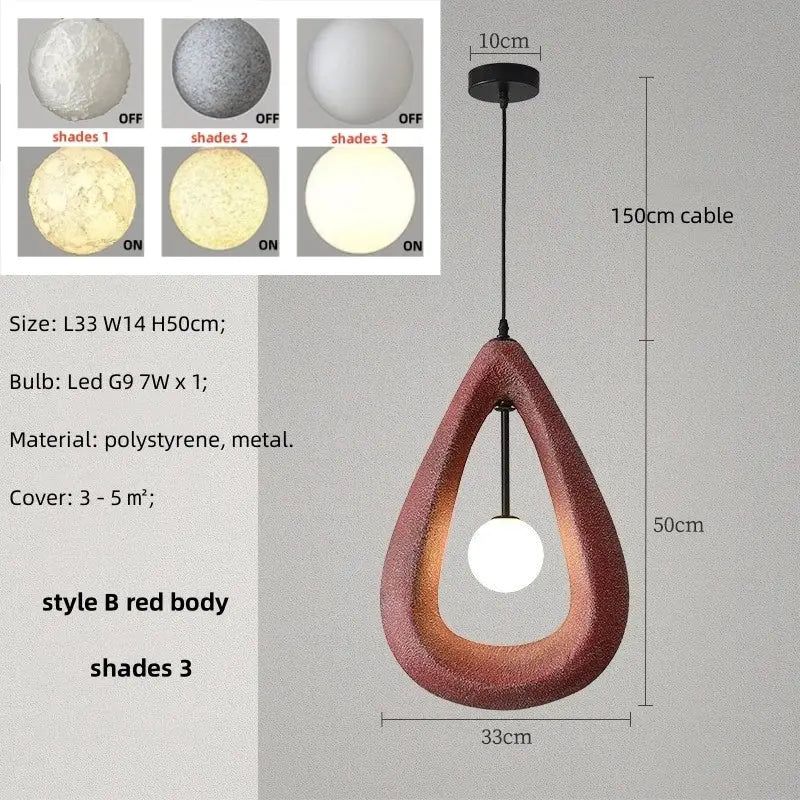 Long Wabi Sabi Dining Room Unique LED Lights — alternate product view 5
