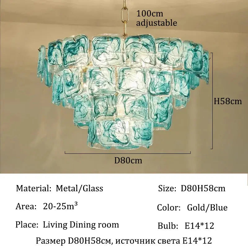 Virello Blue Glass Dining Room Chandelier — alternate product view 11