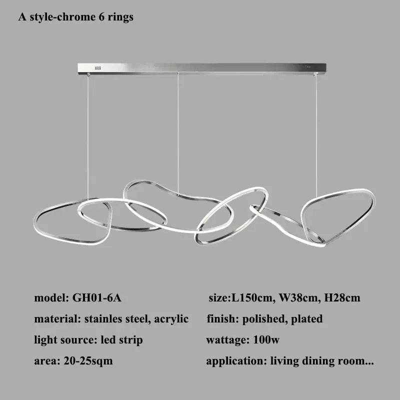 Modern Rose Gold LED Chandelier — alternate product view 18